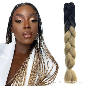 jumbo braiding hair pre stretched ombre 24" 100g Synthetic Expression Braiding Bulk  Hair Crochet Braids Expression hair
